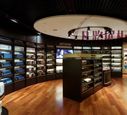 專柜品牌定制展柜，化妝品木質(zhì)展示柜