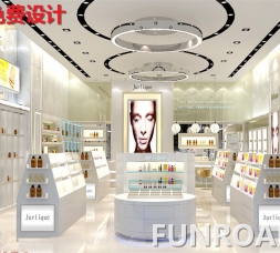高端展示護(hù)膚品的定制展柜，效果圖
