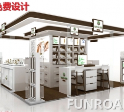 定制護膚品展柜，展柜廠設計3d實際效果圖