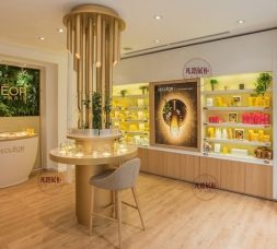 美容店木質烤漆展柜效果圖