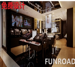 木質黑色烤漆彩妝展柜